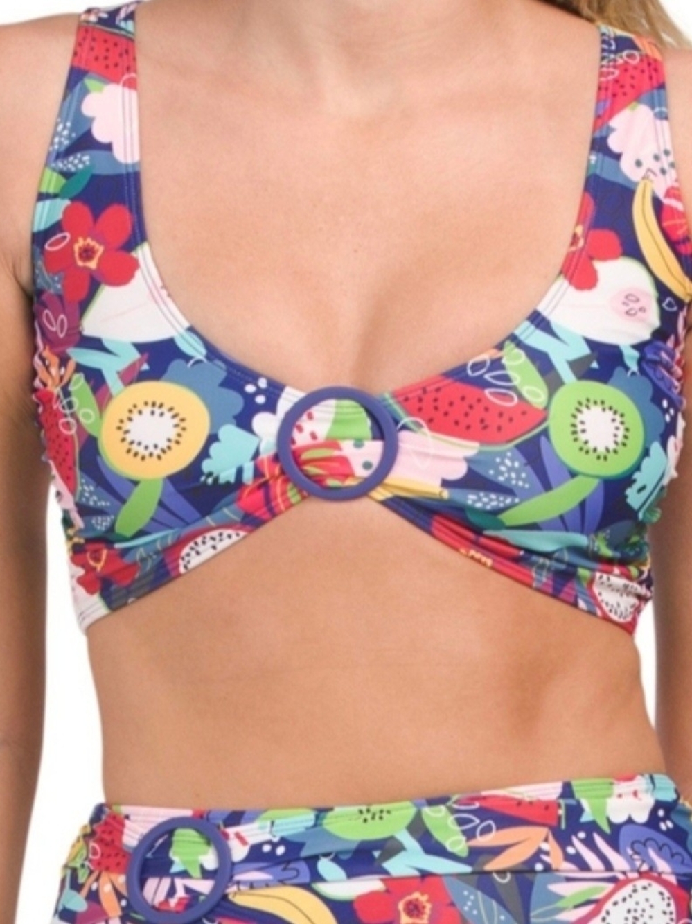 Mott50 Tropical Fruit Print Swim Top - UPF 50+ - Size M
